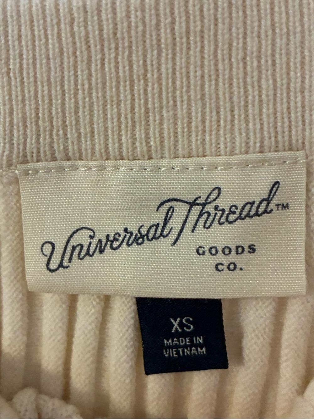 Universal Thread Cream Ribbed Knit Flared Skirt - Picture 5 of 6